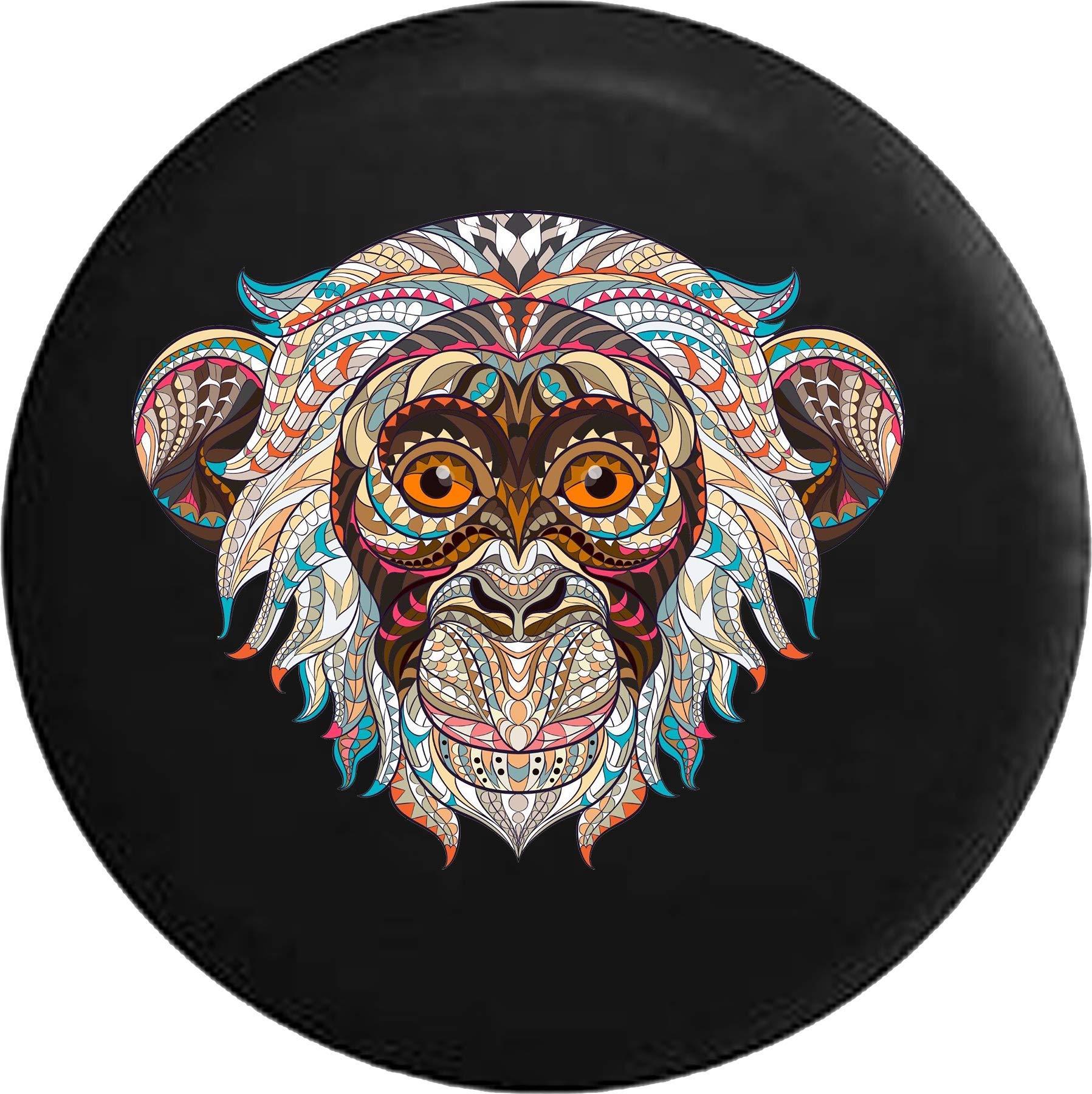 30 Inch Chimpanzee Monkey Mosaic Tire Cover - Durable Car Wheel Protector for SUVs, Trucks & RVs - Perfect for Outdoor Camping & Road Trips
