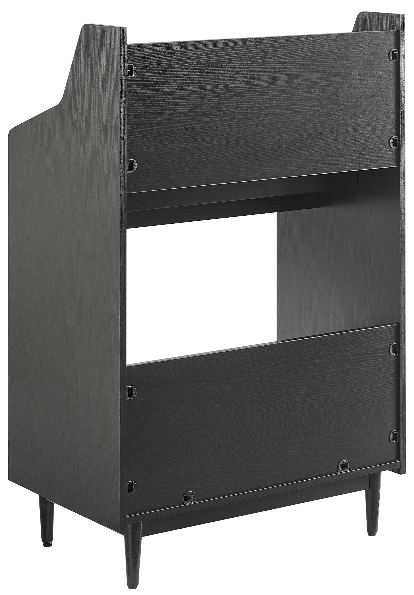 Crosley Furniture Liam Vinyl Record Storage Stand - 3-Tier Shelving Unit for LP Records & Albums, Black - Perfect for Living Room, Music Studio & Vinyl Collector Display