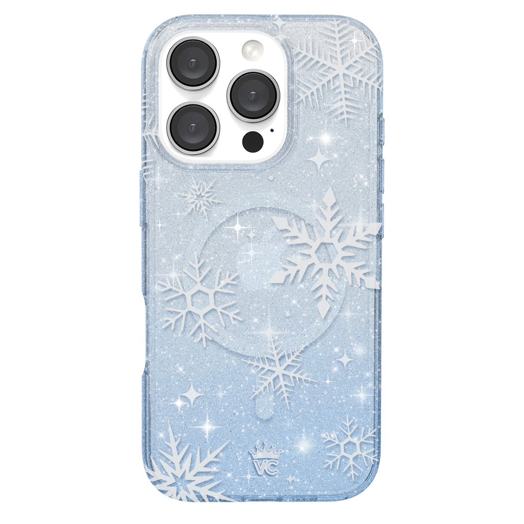 Snow Angel Glitter iPhone Case - Sparkly Protective Phone Cover for iPhone 13/14/15 - Perfect for Winter Holidays, Christmas Gifts & Festive Occasions