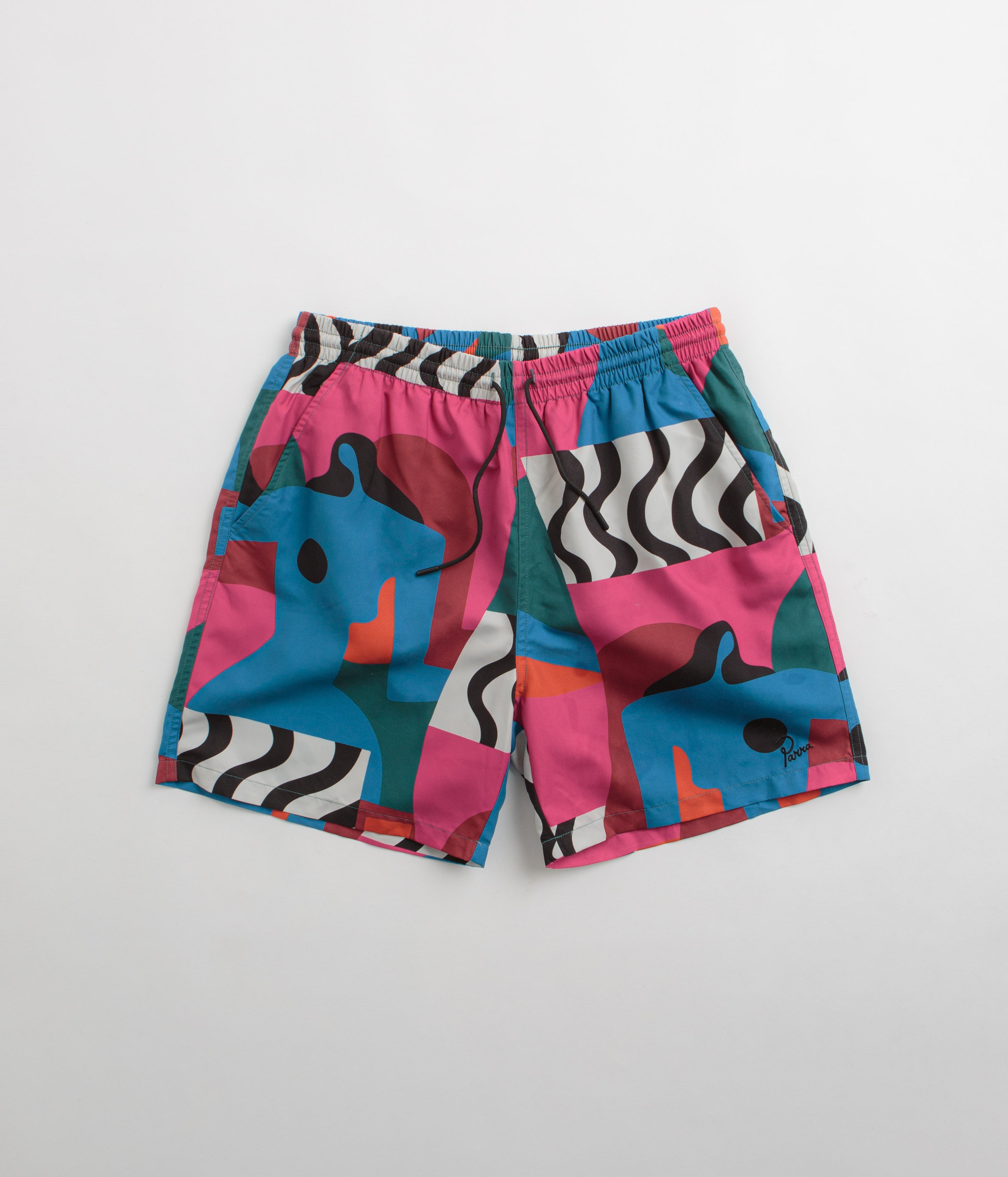 Parra Distorted Water Swim Shorts - Men's Quick-Dry Beach Swimwear for Swimming, Surfing & Summer Vacations