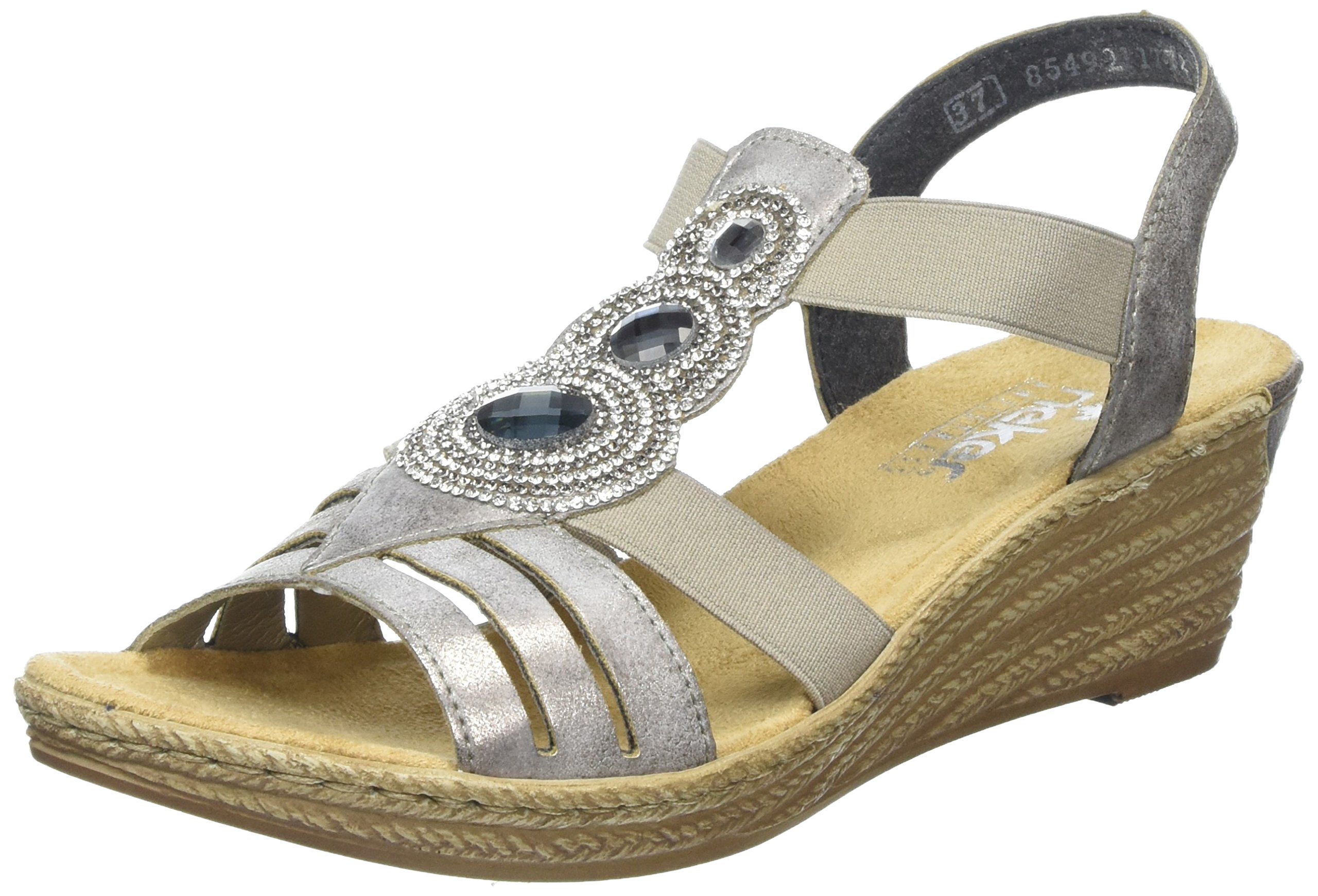 Rieker Women's Comfortable Wedge Sandals - Stylish Summer Casual Shoes for Walking, Travel & Beach Outfits