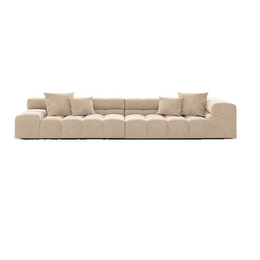 Modern L-Shaped Sectional Sofa with Armrests - Tan Fabric Living Room Couch for Small Spaces | Perfect for Apartments, Lofts & Cozy Family Rooms
