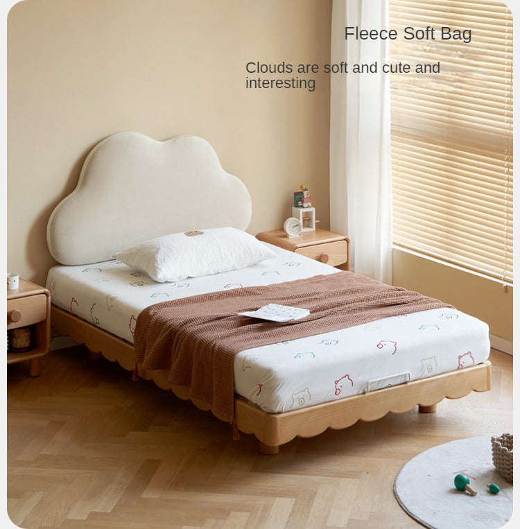 Solid Beech Wood Kids Platform Bed - No Headboard, Eco-Friendly & Sturdy for Toddler & Children's Bedroom - Perfect for Small Spaces & Montessori Style Rooms