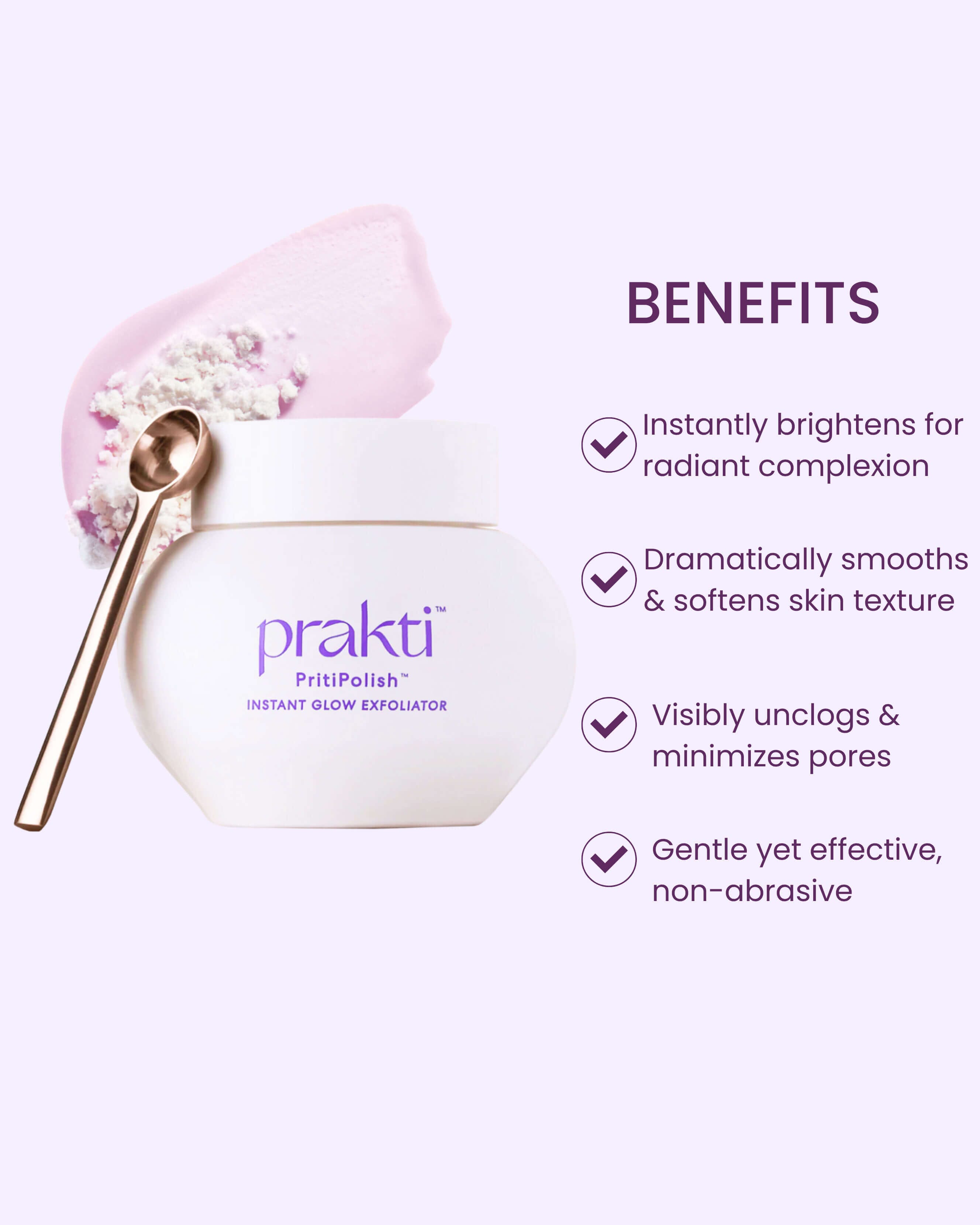 PritiPolish Instant Glow Exfoliator - Gentle Face Scrub for Brightening & Smoothing Skin | Perfect for Daily Skincare Routine & Pre-Makeup Prep