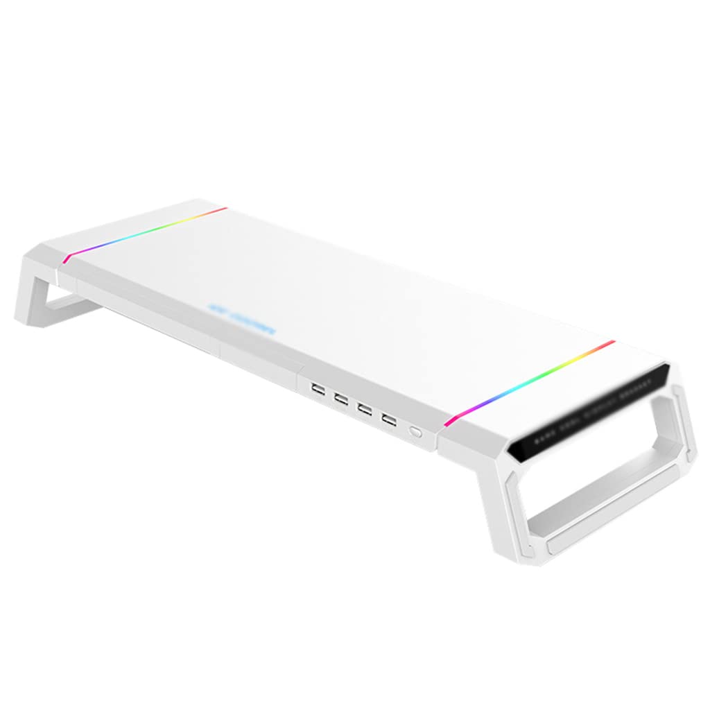 Adjustable Monitor Stand Riser with Storage Drawer & USB 2.0 Charging Port - Ergonomic Desktop Organizer for Laptop, Computer, Keyboard - Perfect for Home Office & Workspace Organization