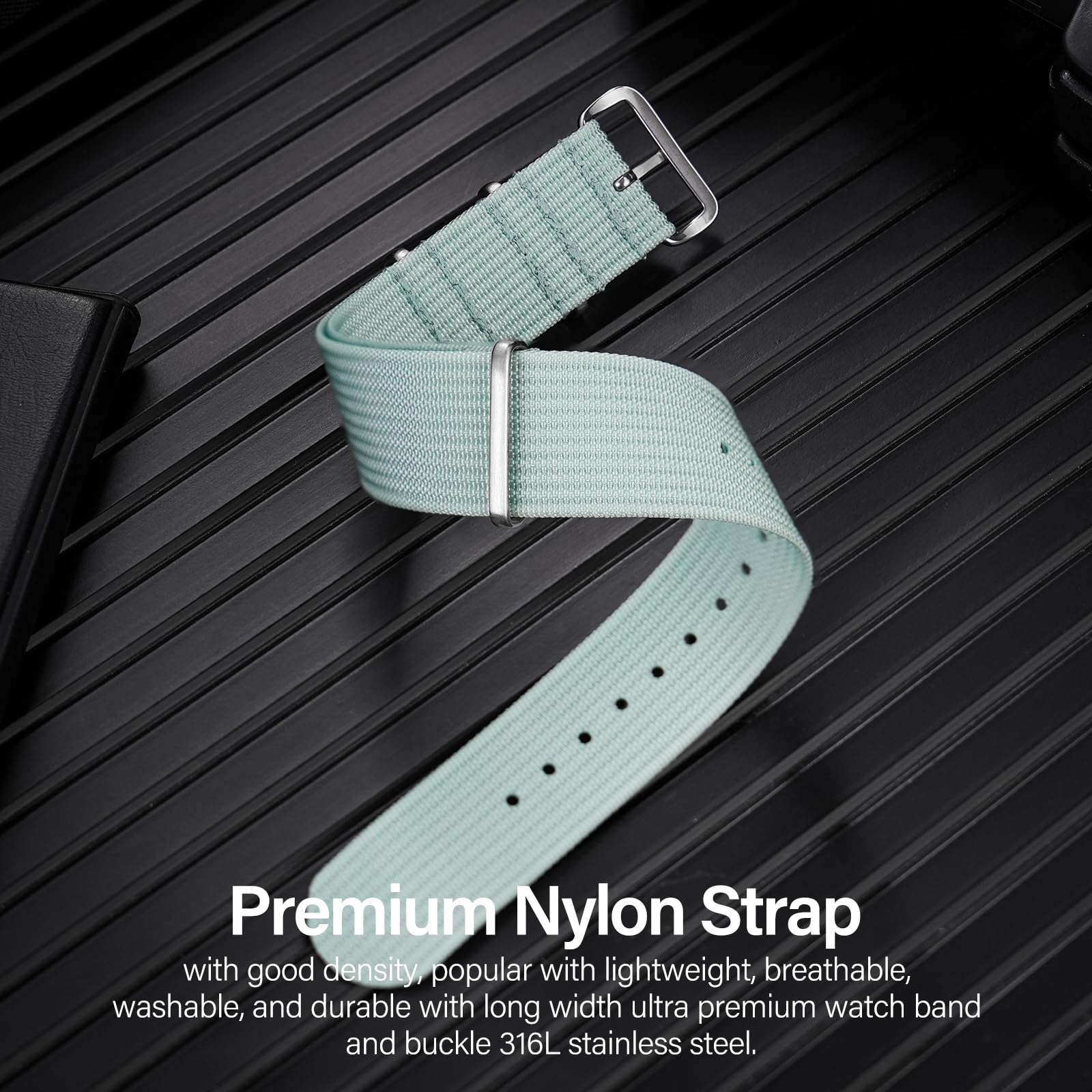 Nylon Watch Band 18mm 19mm 20mm 22mm 24mm - Waterproof Military Watch Straps with Stainless Steel Buckle for Men & Women - Perfect for Outdoor, Hiking, and Sports Activities