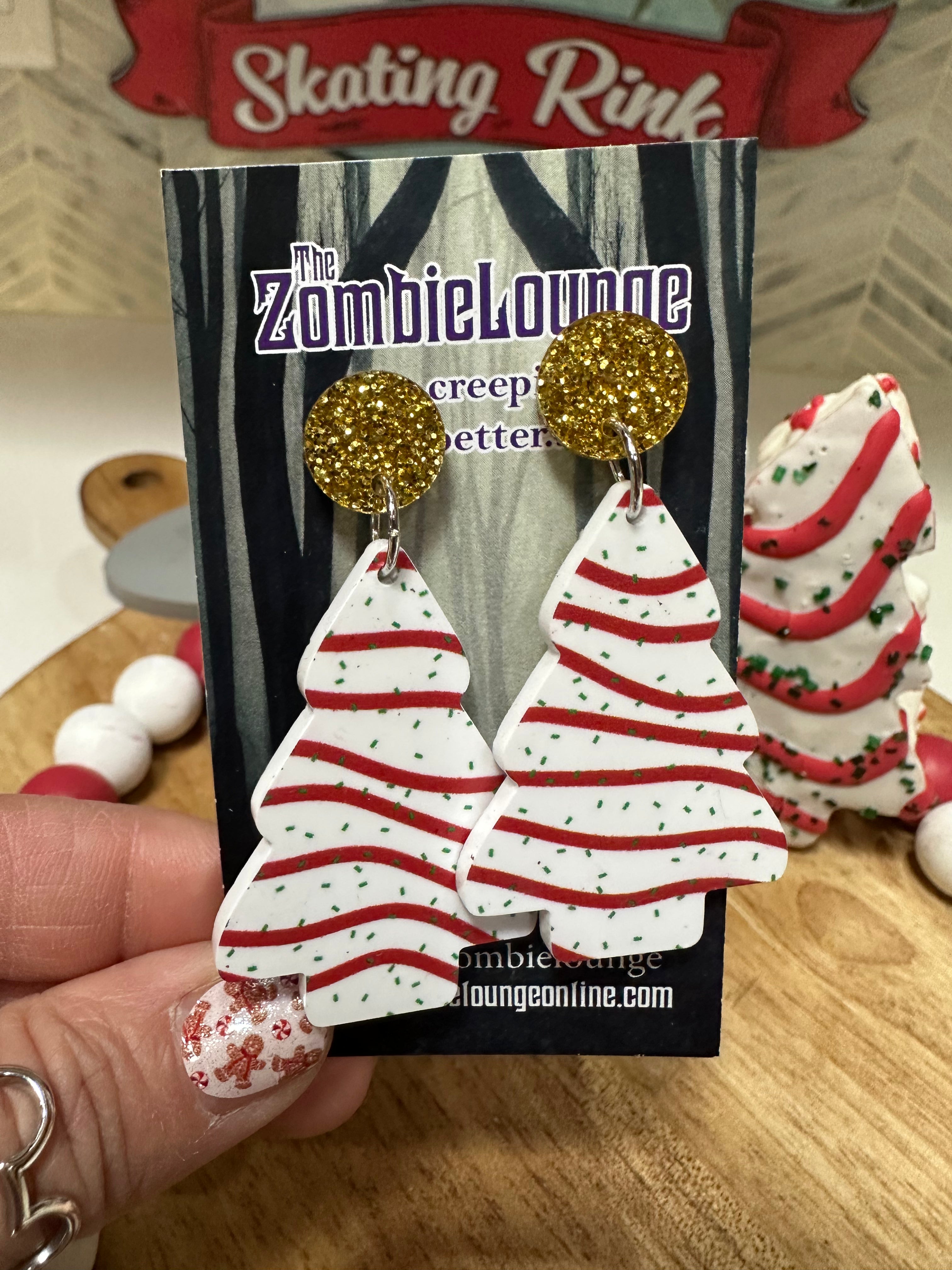 Festive Christmas Tree Cake Stud Earrings - Holiday Party Jewelry for Women, Perfect for Xmas Gifts & Winter Celebrations