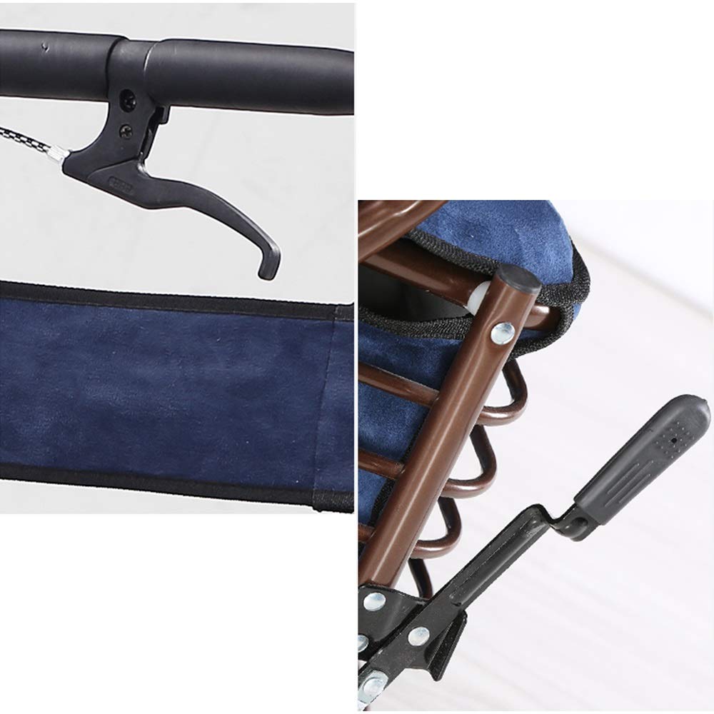 **Adjustable Height Foldable Rollator Walker with Shopping Basket & Seat - Lightweight Mobility Aid for Seniors & Rehabilitation - Ideal for Shopping, Travel & Daily Use (Blue)**