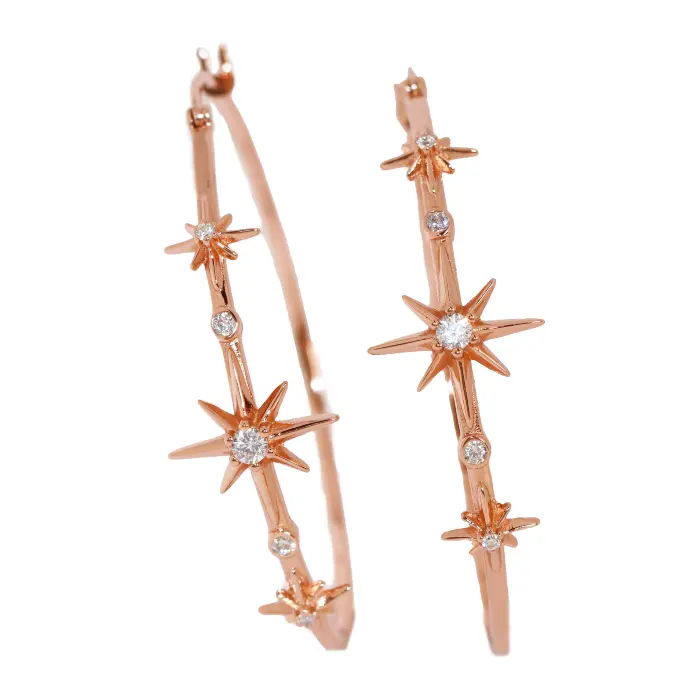 Starshine Hoops - Trendy Gold & Silver Hoop Earrings for Women | Lightweight & Hypoallergenic Jewelry | Perfect for Parties, Work & Everyday Wear