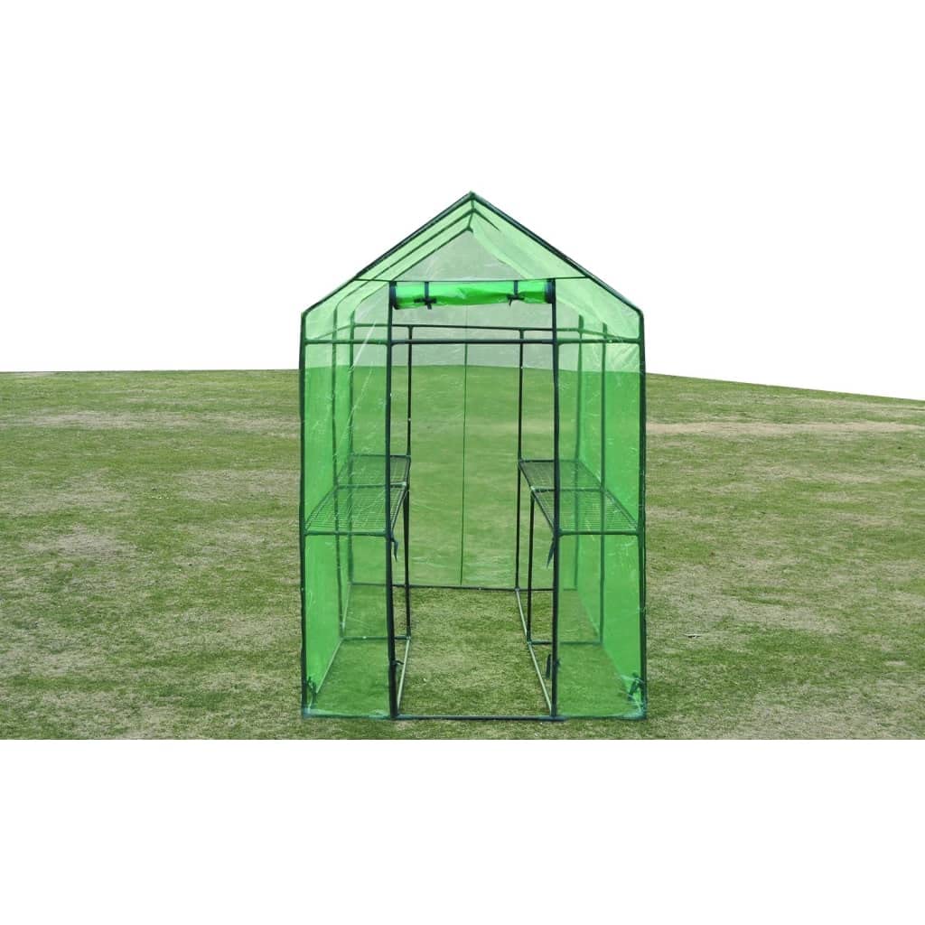 vidaXL Large Greenhouse with Steel Frame - Durable Powder-Coated Construction, Tear-Resistant Green Cover, Walk-In Door for Easy Access | Perfect for Home Gardening, Plant Protection & Backyard Growing