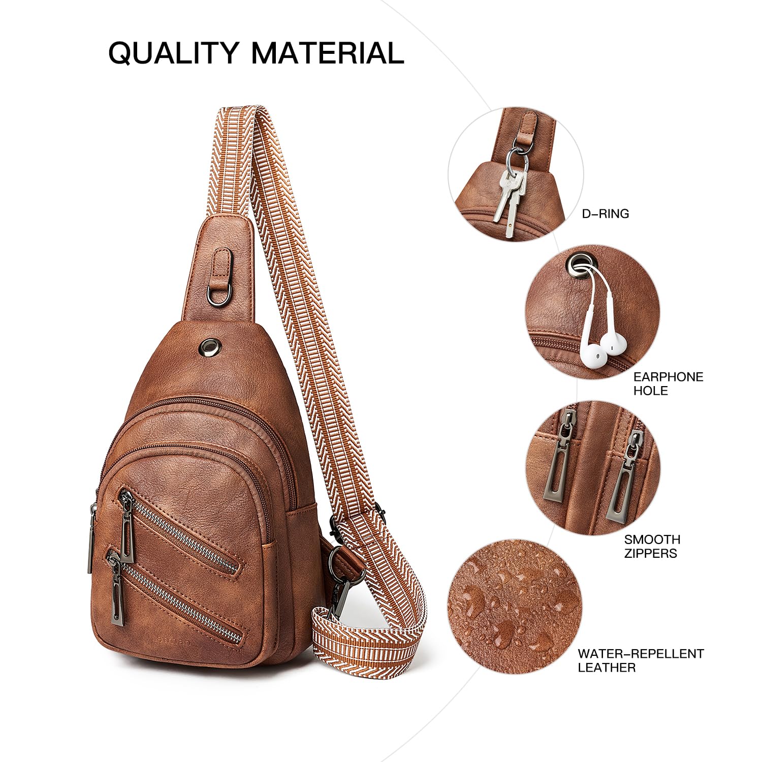 7L Sling Bag for Women & Men - Crossbody Shoulder Tote Belt Bag, Faux Leather Backpack Fanny Pack - Perfect for Travel, Hiking, Gym & Daily Use