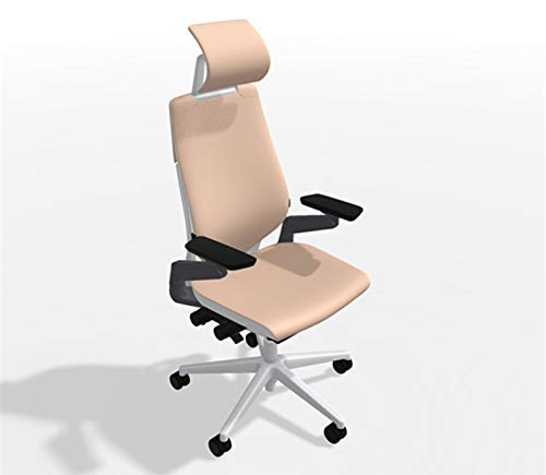 Steelcase Gesture Ergonomic Office Chair with Adjustable Headrest & Lumbar Support - Bo Peep Safari Fabric, Platinum Frame & Hard Floor Casters - Perfect for Home Office, Gaming & Workspaces