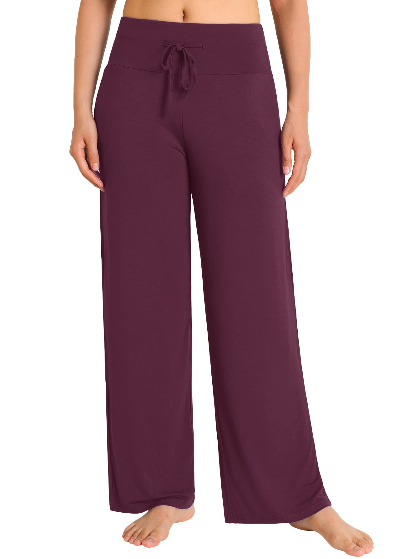 Soft & Comfortable Women's Bamboo Viscose Wide Leg Lounge Pants - Breathable Palazzo Sleep Bottoms for Yoga, Home Relaxation & Travel