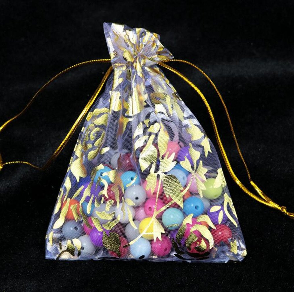 100pcs Purple Organza Wedding Favor Bags 6