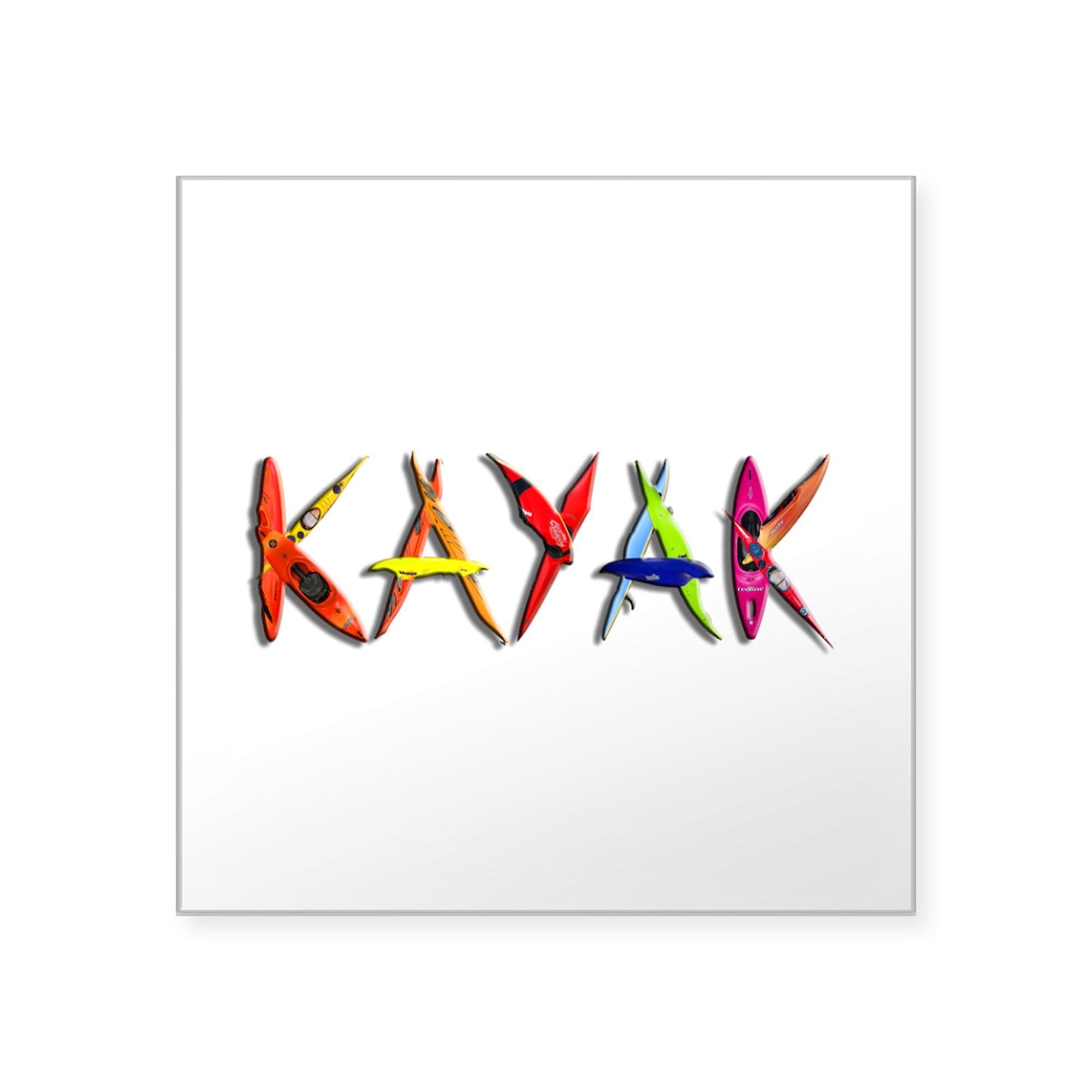 Kayak Graffiti 2 Sticker - Square Bumper Sticker Car Decal for Cars, Laptops & Water Bottles | Waterproof Vinyl Decal for Outdoor Adventures & Travel