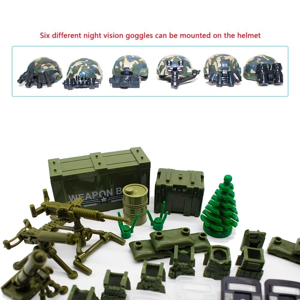 200+ Pcs Military Weapon Building Block Toy Set - SWAT Team & Army Soldier Gear Accessories Kit - Compatible with Major Mini Figures - Perfect for Battle Scenes, Role Play & Collectors