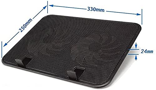 14 Inch Laptop Cooling Pad with Dual USB Fans - Slim, Silent Metal Cooling Stand for Notebooks | High Speed Cooling for Gaming, Work & Home Office Use