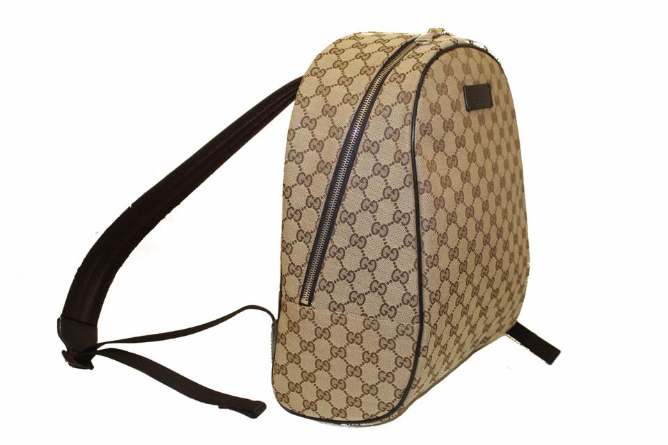 Authentic Gucci GG Monogram Canvas Backpack in Brown - Stylish Designer Bag for Women & Men, Perfect for Travel, Work & Everyday Use