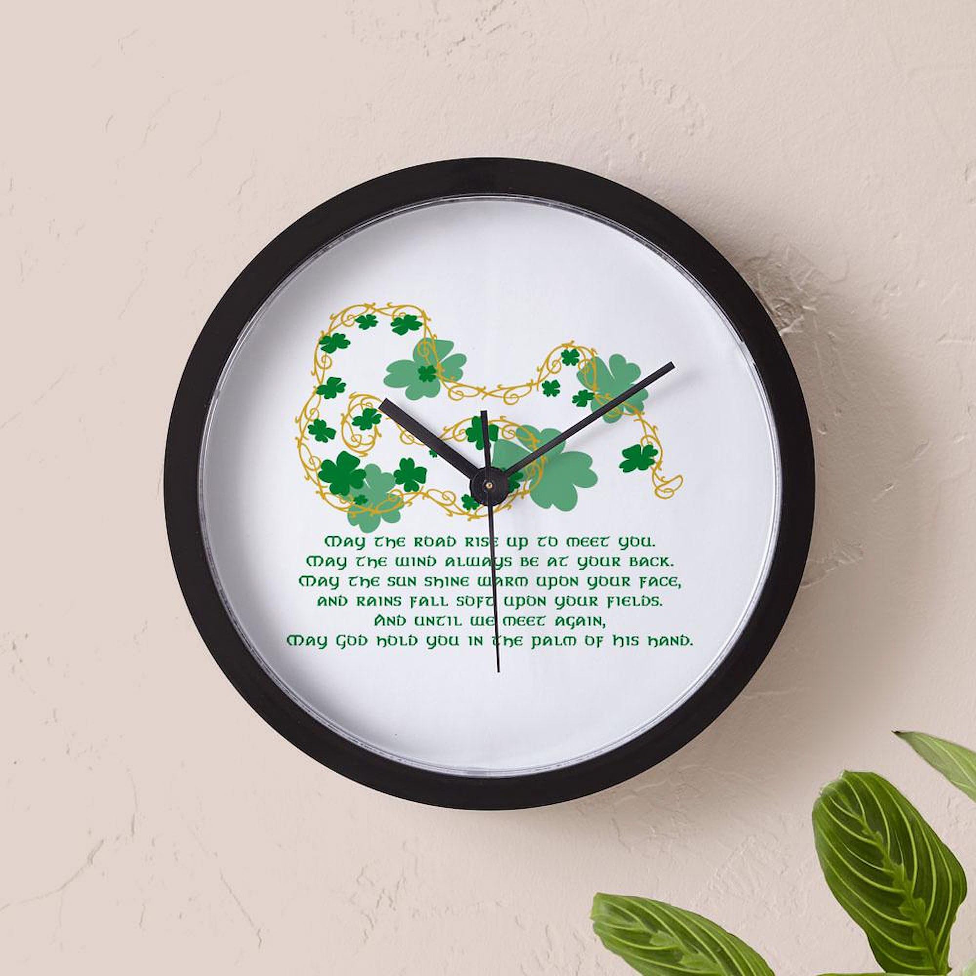 Irish Blessing 10-Inch Wall Clock - Rustic Decor for Living Room, Kitchen, Office | Perfect for St. Patrick's Day Gifts & Home Decor