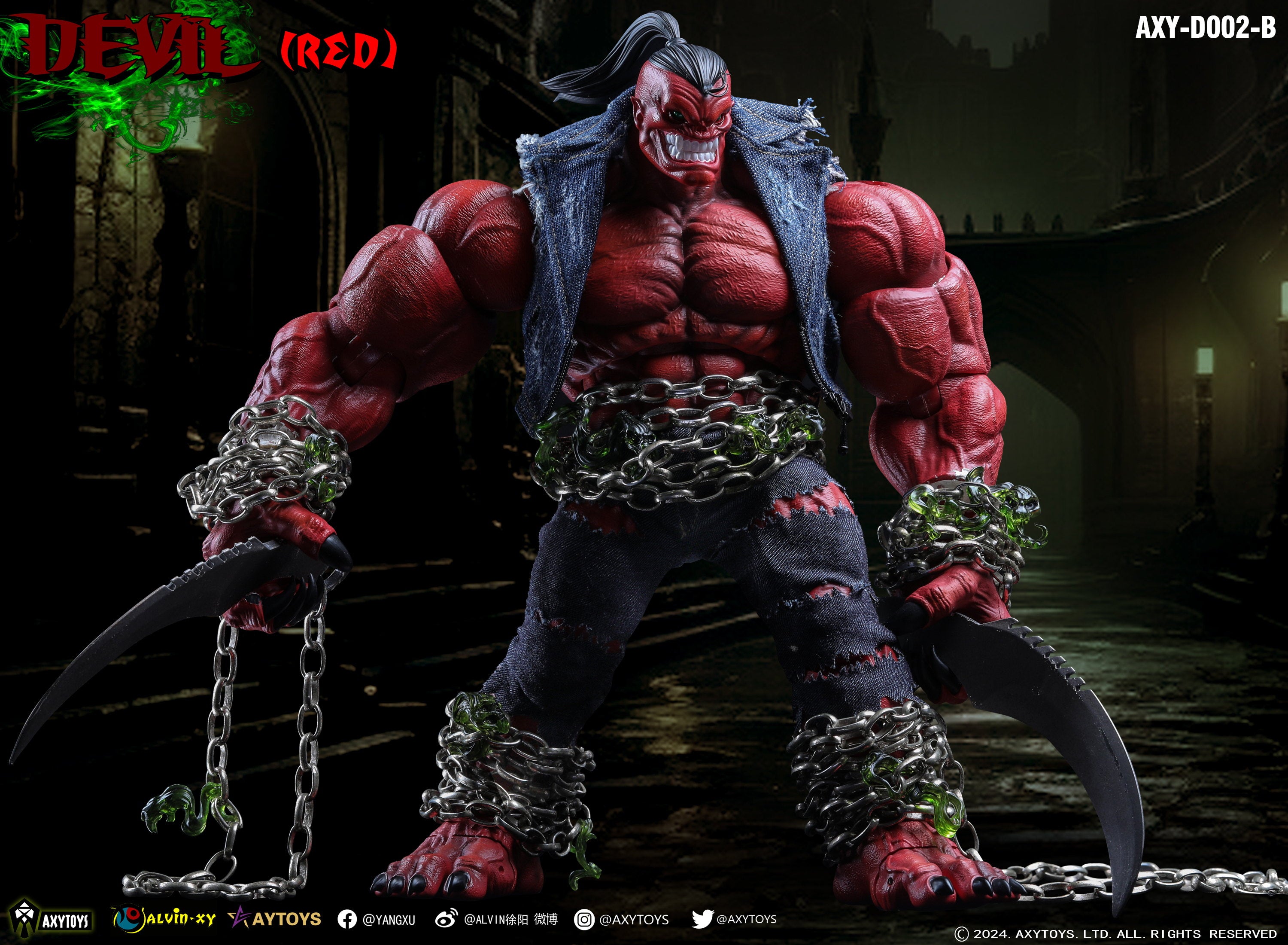 Pre Order AxyToys 1/12 Scale 20CM Devil Action Figure - Red & Grey Versions for Collectors and Display | Perfect for Anime Fans, Cosplay Props, and Model Photography