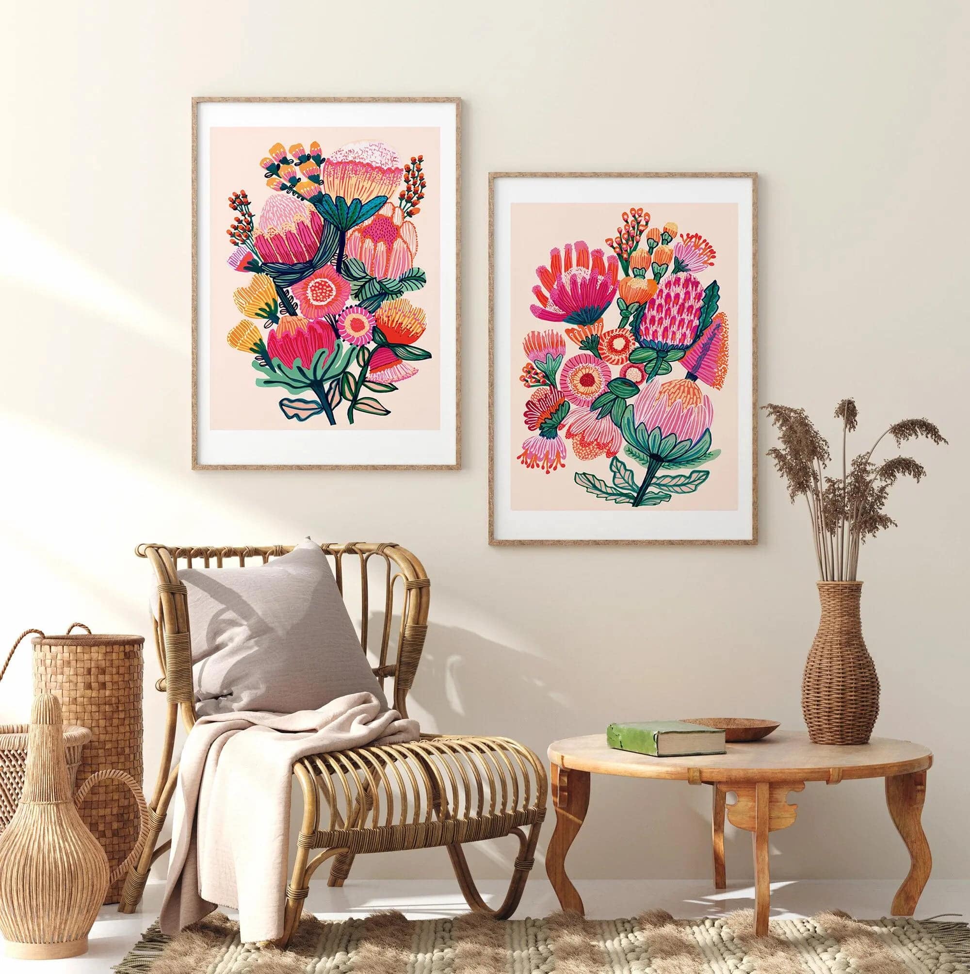 Australian Flowers Wall Art - Botanical Prints for Home & Office Decor | Floral Canvas Painting for Living Room, Bedroom, Kitchen