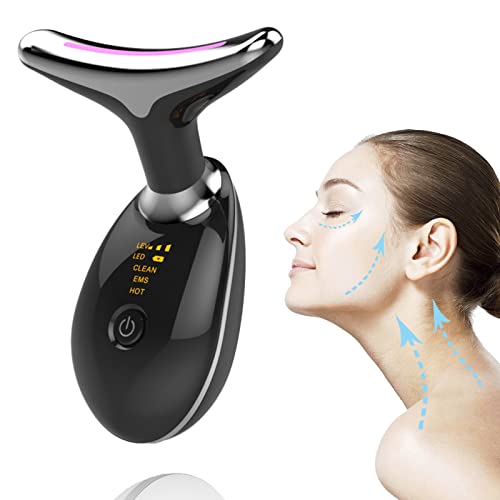 RD Beauty Anti-Aging Neck & Face Massager - Wrinkle Removal & Double Chin Reducer - Facial Sculpting Device for Skin Tightening (Black) - Perfect for Home Spa & Daily Skincare Routine