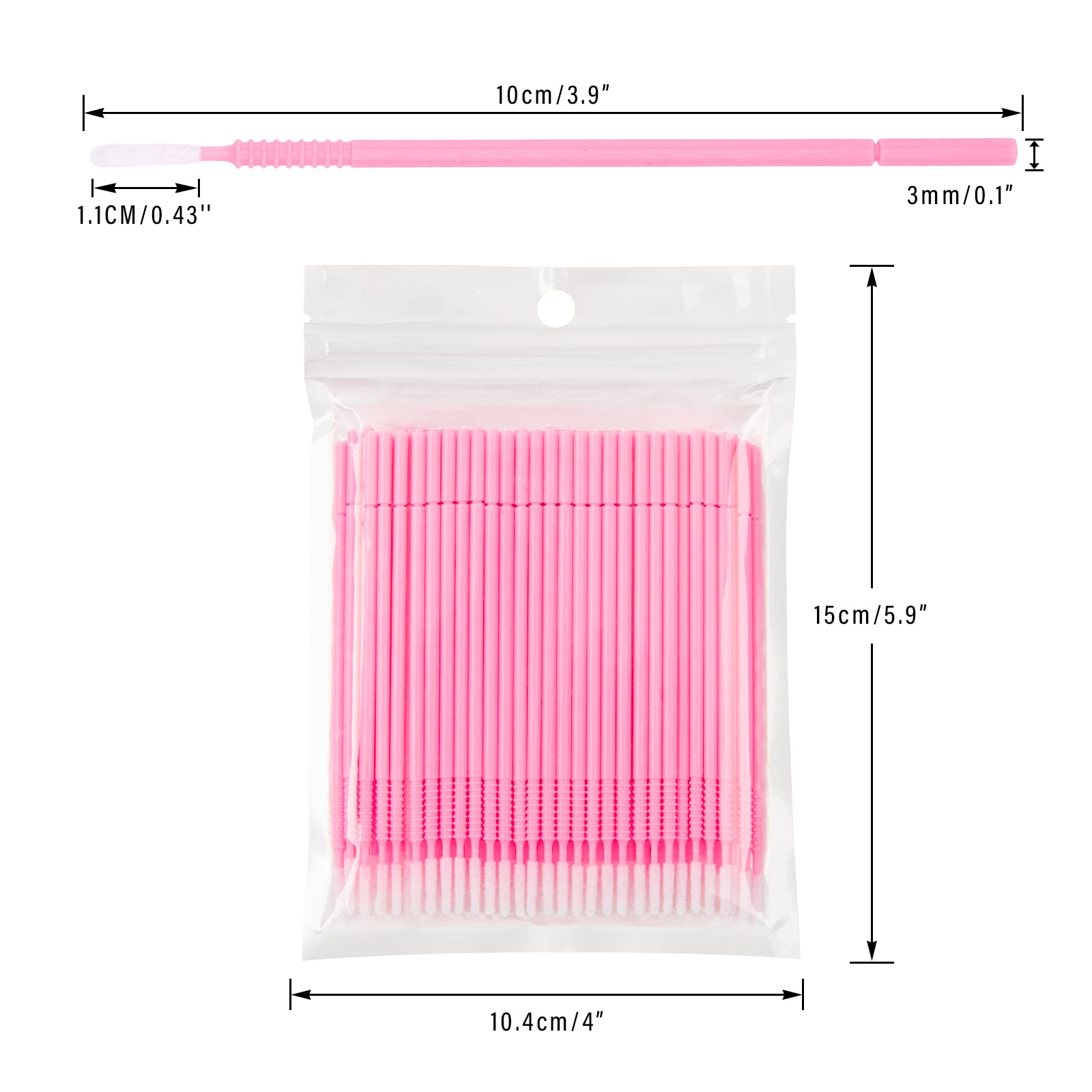 G2PLUS 200pcs Disposable Micro Cotton Swabs - Precision Micro Applicators for Eyelash Extensions, Makeup, Nail Art & Personal Care | Ideal for Eyeliner, Dental Cleaning, Lash Brush Maintenance & Beauty Tools (Pink) | Perfect for Professional Salons, Home Makeup & Travel Beauty Kits