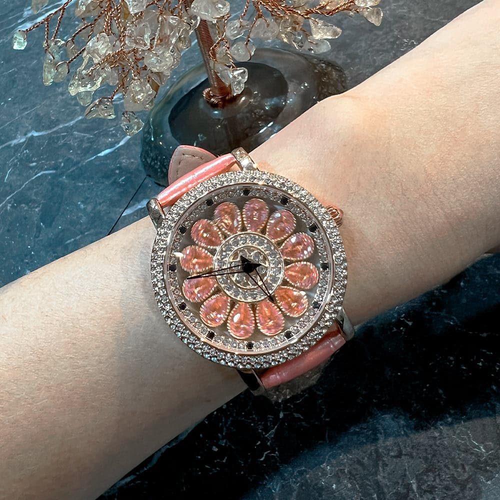 Aries Gold Pink Genuine Leather Strap Women's Watch L 5046 RGPK PK - Elegant Fashion Accessory for Daily Wear & Special Occasions