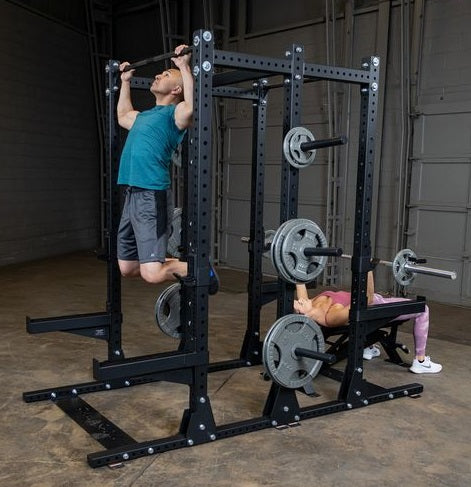 Body Solid SPR500DBL Double Half Rack - Heavy Duty Home Gym Equipment for Strength Training | Perfect for Home Workouts & Garage Gyms