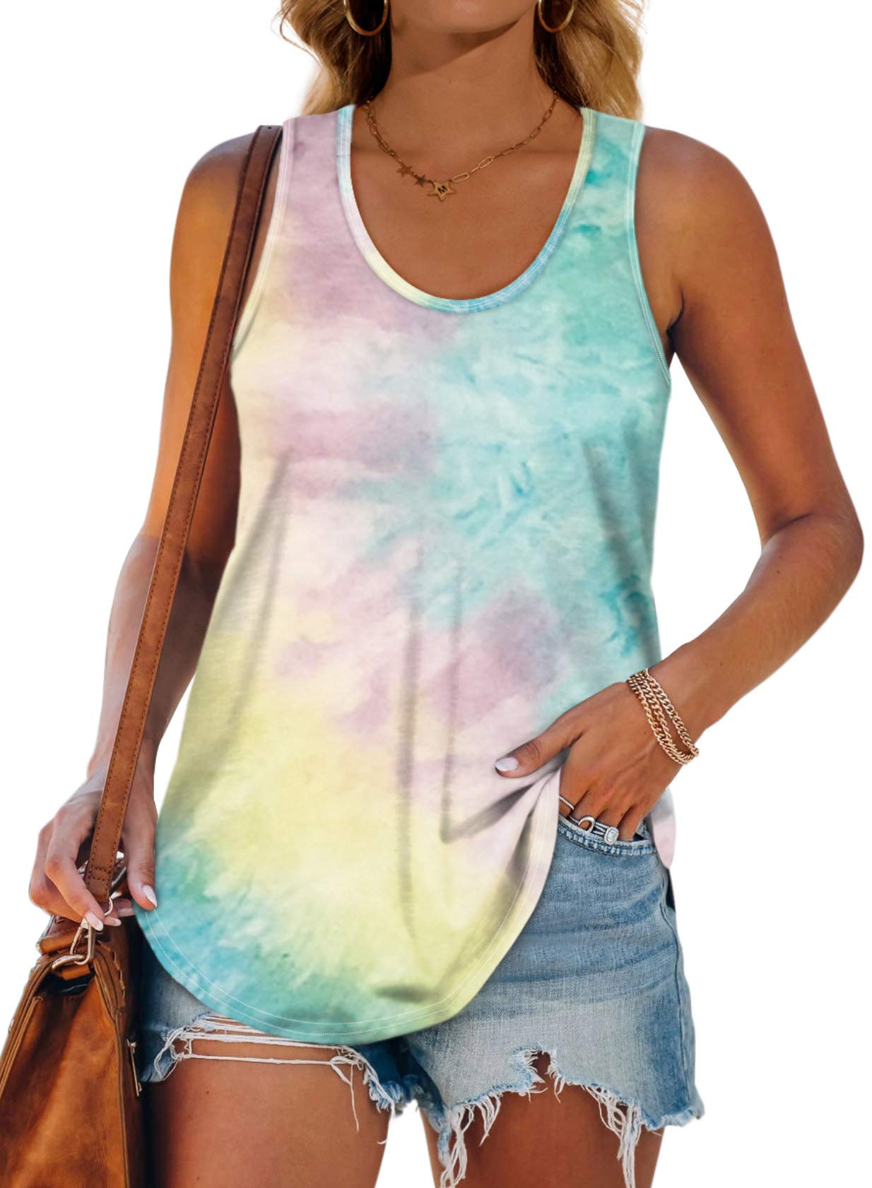 Women's Racerback Tank Tops - Loose Fit Summer Shirts for Casual Wear, Gym, Yoga & Beach Outfits