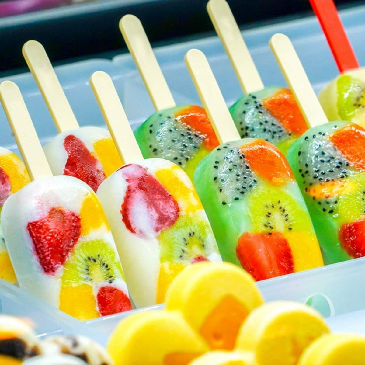 LEGACYCART 4-Cavity Silicone Popsicle Molds Set - Big (25x14.5x2.5cm) & Small (21x12x2cm) Ice Cream Bar Molds for Homemade Cakesicles, Ice Pops, Magnum-Style Treats - Perfect for Summer Parties, Kids Snacks & DIY Desserts