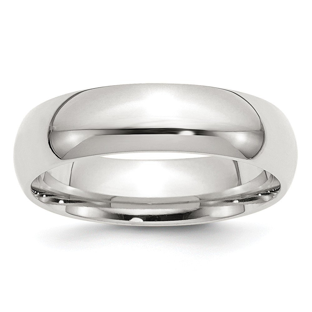 Jewels By Lux Sterling Silver Rhodium-Plated 6mm Comfort Fit Wedding Band Ring for Men & Women - Perfect for Engagement, Anniversary & Everyday Wear