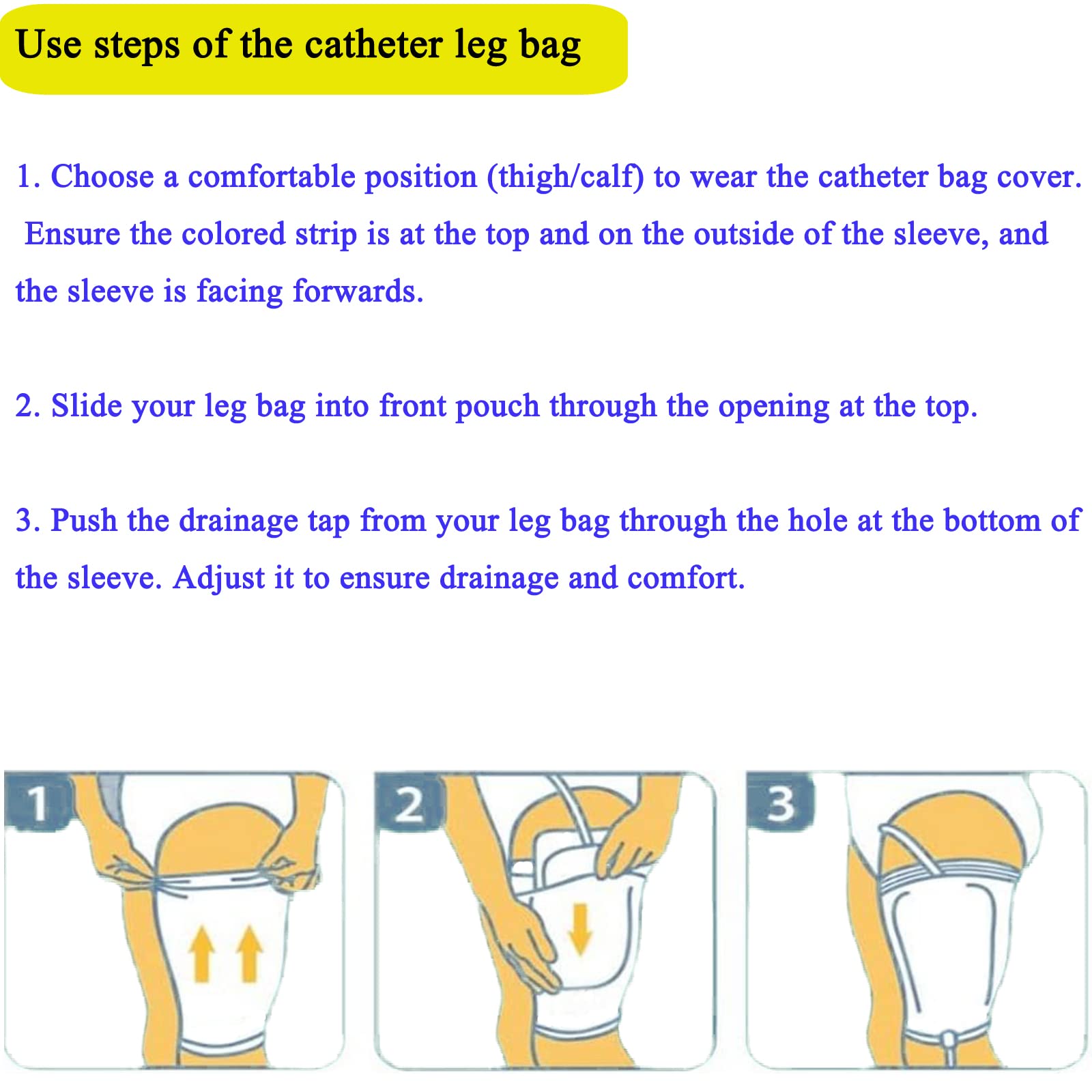 Washable & Reusable Catheter Leg Bag Holder - Pack of 2 Large Urinary Drainage Bag Straps for Secure Comfort | Ideal for Daily Use, Travel & Post-Surgery Care