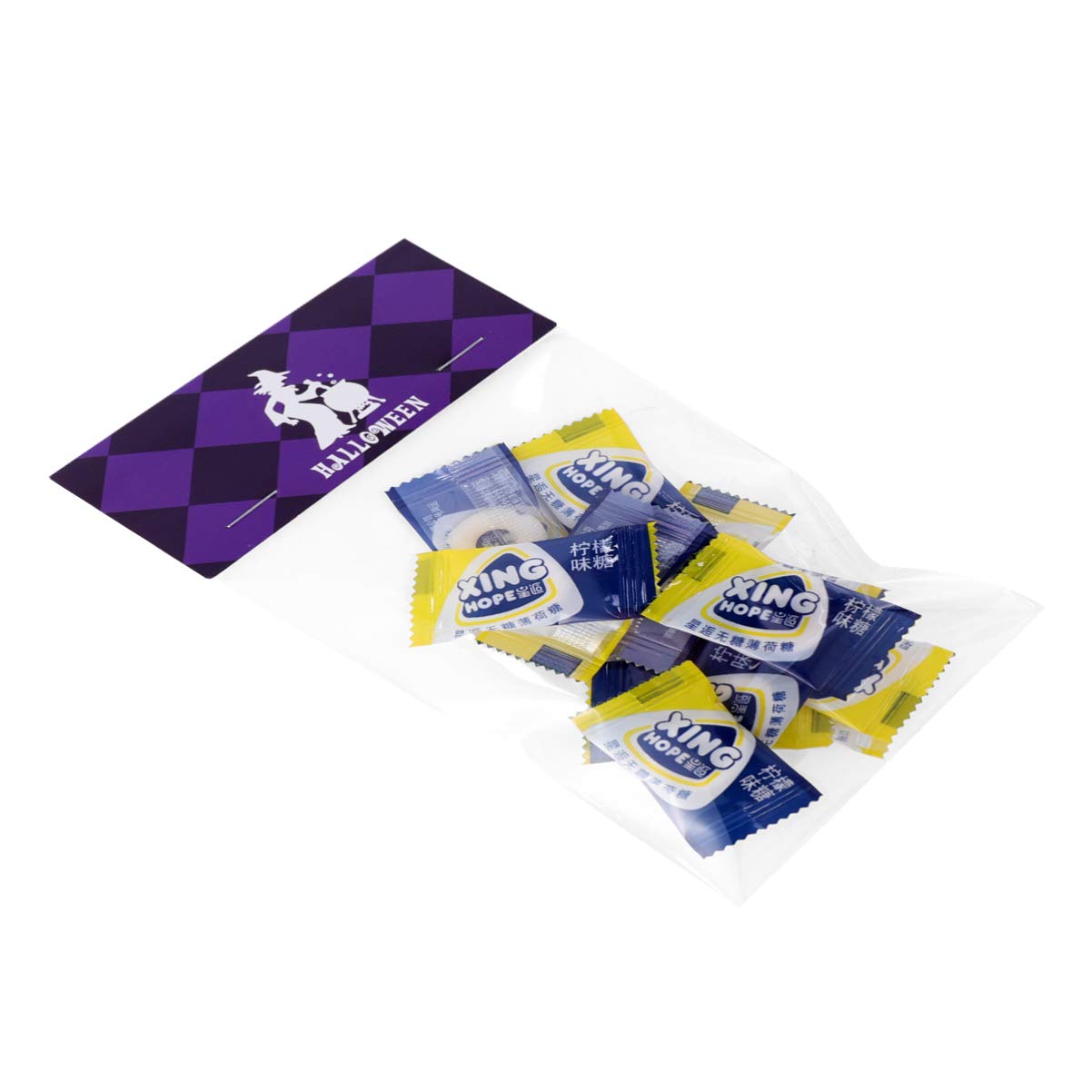 Hemoton 100Pcs Halloween Candy Bags - Clear Plastic Treat Bags for Halloween Party Favors, Cookie Bags, Goodie Bags & Gift Fillers | Perfect for Trick-or-Treating, Classroom Treats & Halloween Party Favors