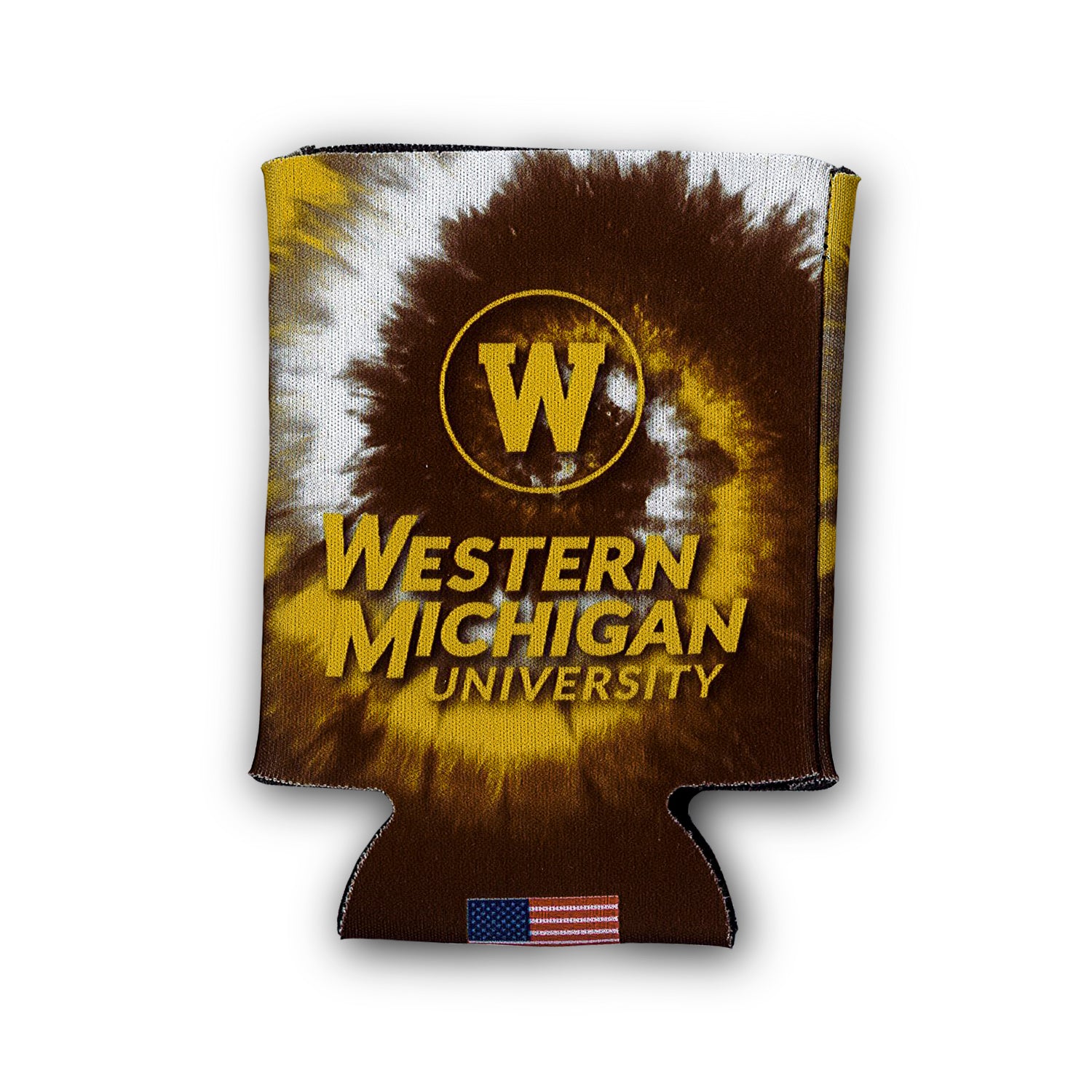 Western Michigan Tie Dye Can Cooler - Insulated Beer Sleeve for 12oz Cans - Perfect for Tailgating, Beach Parties & Outdoor Events