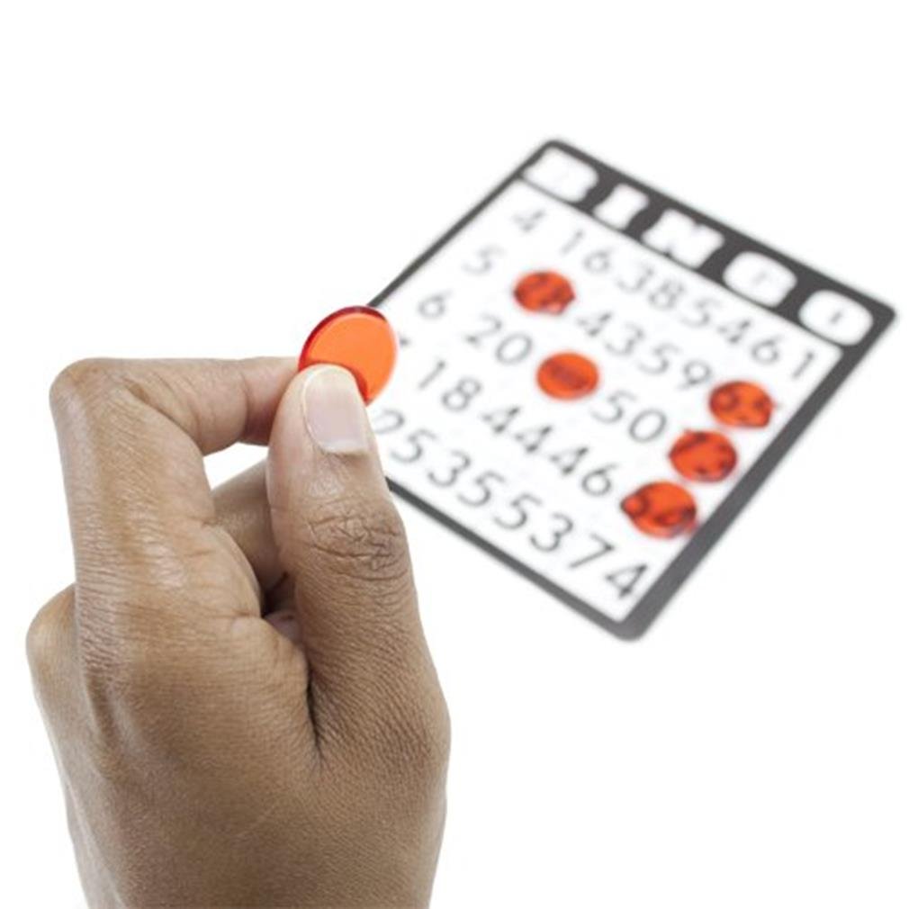 1000 Pack Red Bingo Chips - Premium Plastic Game Tokens for Casino Nights, Bingo Parties & Family Game Nights - Bulk Bingo Supplies for Adults & Kids