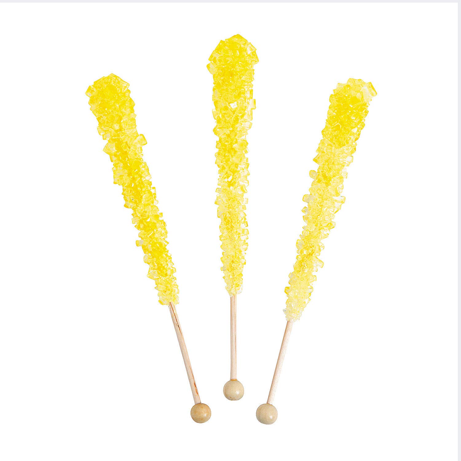 Fun Express Yellow Rock Candy Pop Sticks - 12 Pieces (9 oz) | Bulk Hard Candy Lollipops for Parties, Favors & Gifts | Perfect for Birthday Celebrations, Halloween Treats & Candy Buffets