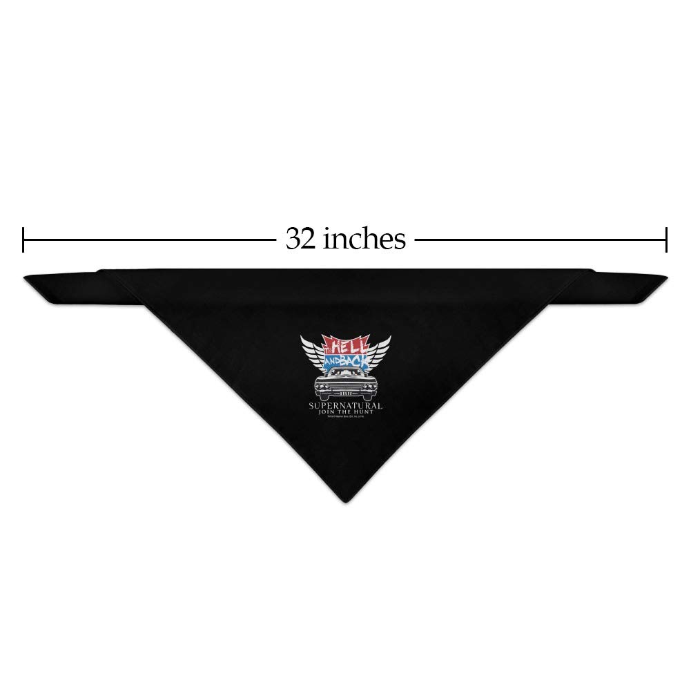 Supernatural to Hell and Back Dog Bandana - Washable Pet Scarf for Halloween, Cosplay & Costume Parties - Perfect for Dogs, Puppies & Pet Costume Events