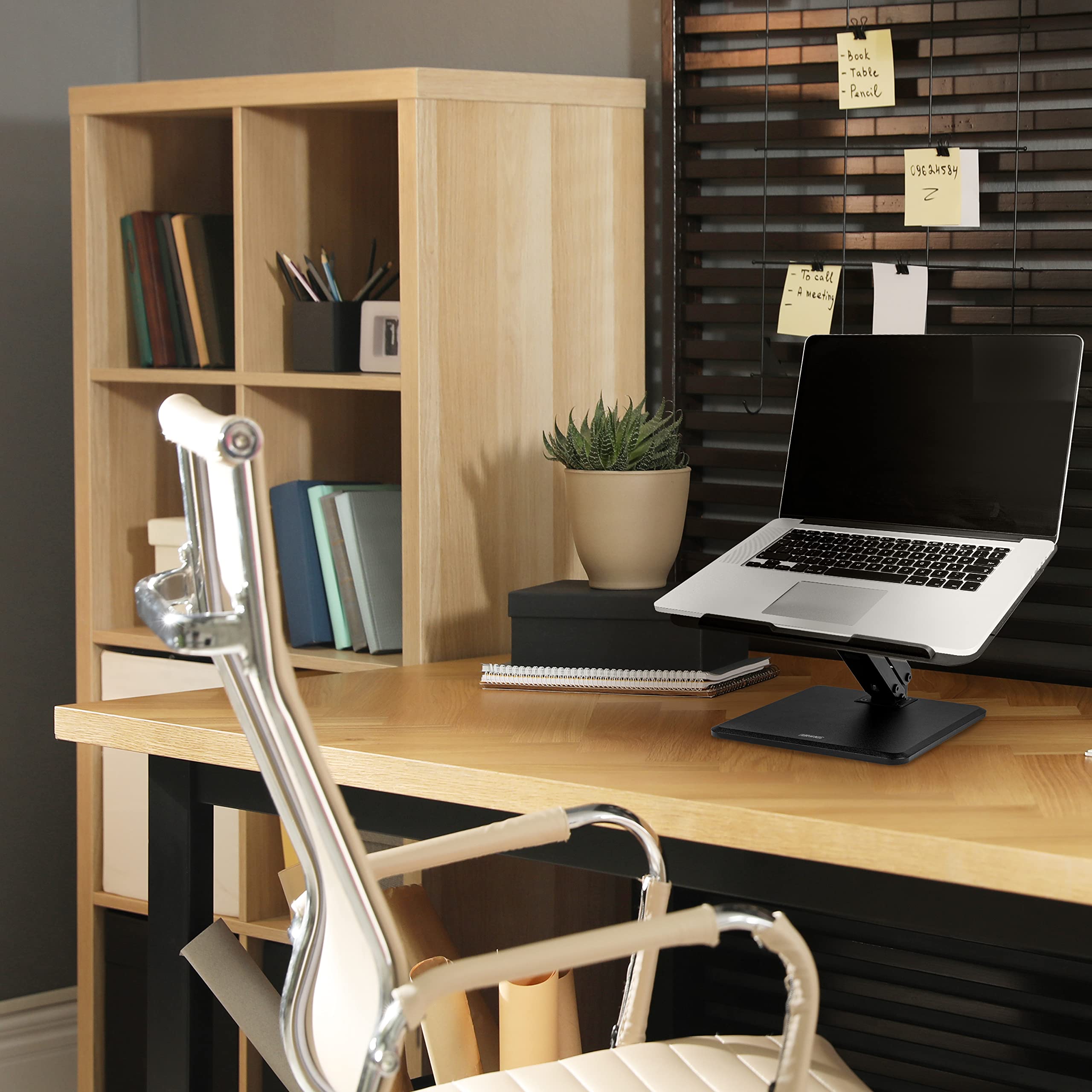Duronic DML125 Adjustable Laptop Stand with Tilting Arm - Ergonomic Desktop Riser for MacBook Pro/Air, Surface, Samsung & Notebooks - Perfect for Home Office, Gaming & Workspace Setup