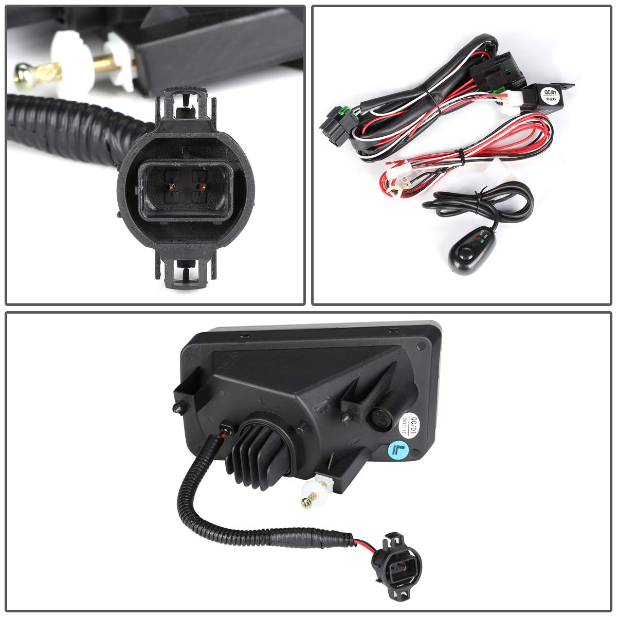 DNA MOTORING FL-ZTL-262-SM LED Fog Light Kit with Switch - Compatible with 2007-2008 Cadillac Escalade, 2007-2013 Chevrolet Avalanche, 2007-2015 Chevy Silverado - Upgrade Your Night Driving Visibility & Style