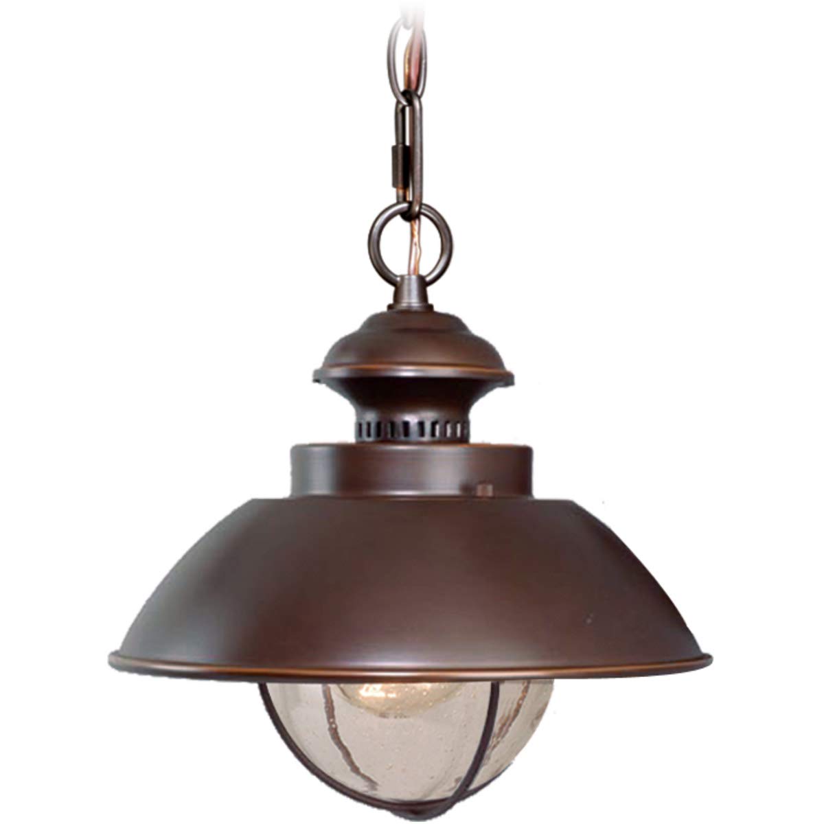 10 Inch Burnished Bronze Outdoor Pendant Light - Traditional Barn Style Exterior Hanging Lamp for Porch, Garage & Patio | Weather-Resistant & Durable Lighting Fixture