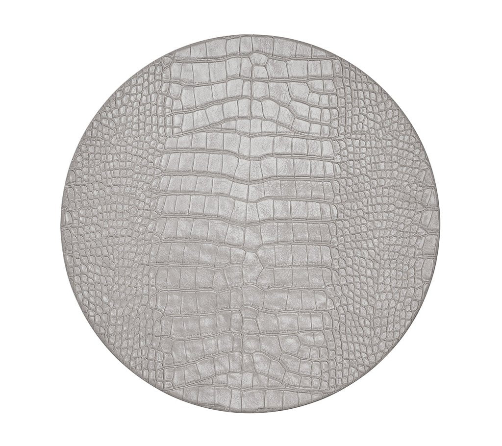 Premium Crocodile Embossed Placemats Set of 4 - Elegant Metallic Finish Table Mats for Dining, Kitchen, and Party Decor - Waterproof & Heat Resistant for Everyday Use