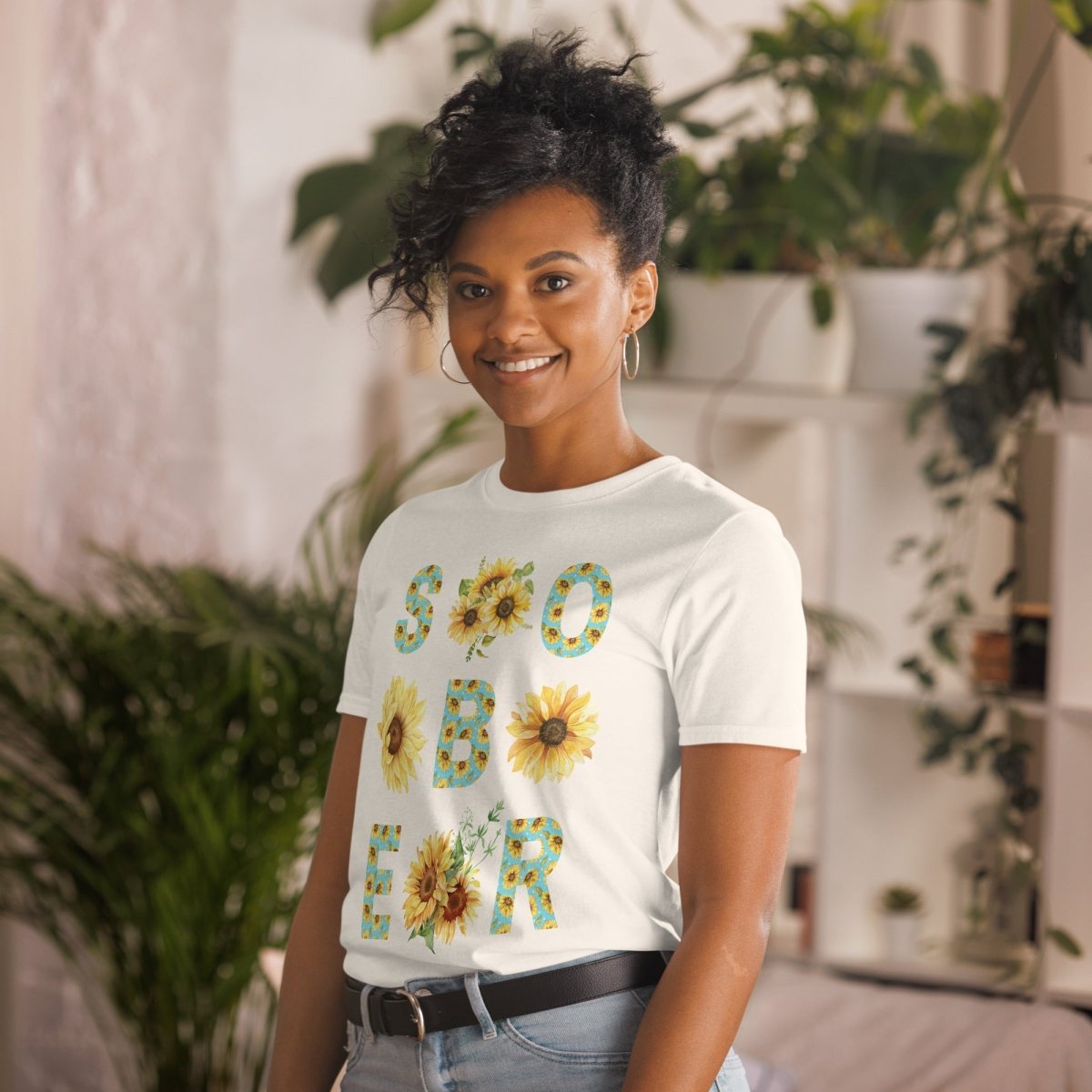SOBER - Vintage Chinoiserie Sunflower Print Unisex T-Shirt for Men & Women | Casual Wear, Street Style, Summer Outfits