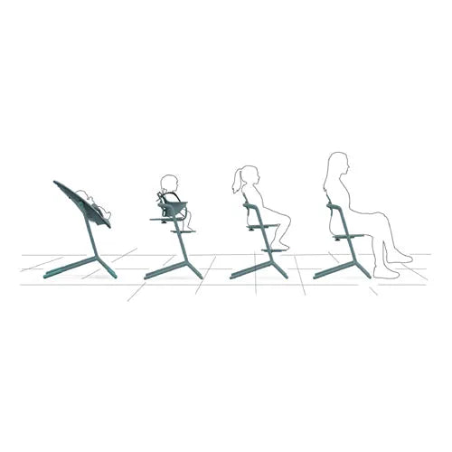 Lemo 2 High Chair for Babies & Toddlers - Adjustable, Foldable Stone Blue Baby Feeding Seat with Safety Harness - Perfect for Dining, Weaning & Home Use