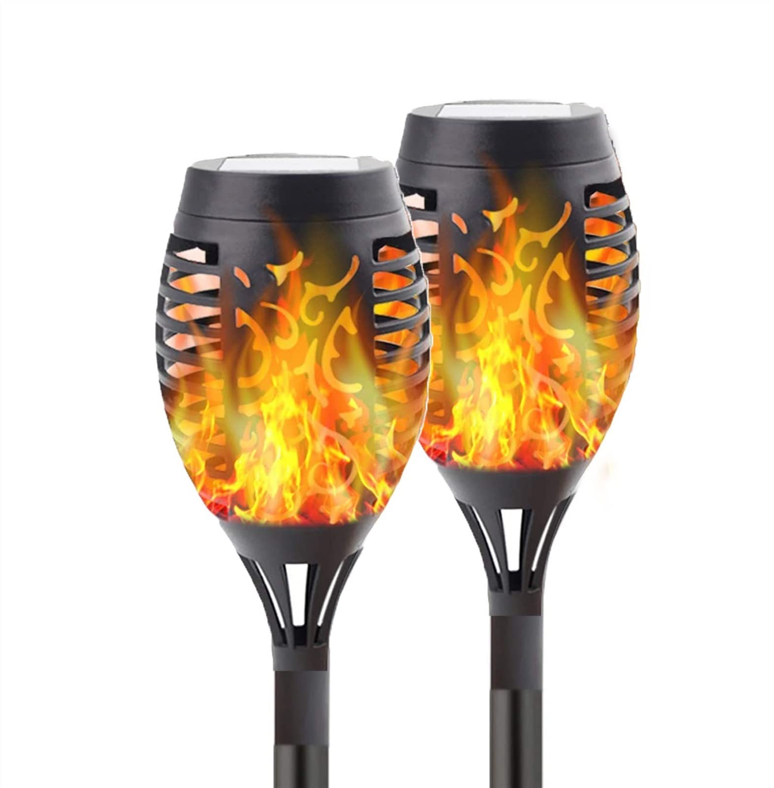 Solar Garden Lights Outdoor - 2 Pack Waterproof LED Flame Torch Lights for Lawn, Pathway & Landscape Decoration | Flickering Dancing Flame Effect | Solar Powered & Weather Resistant | Perfect for Patio, Backyard & Garden Parties
