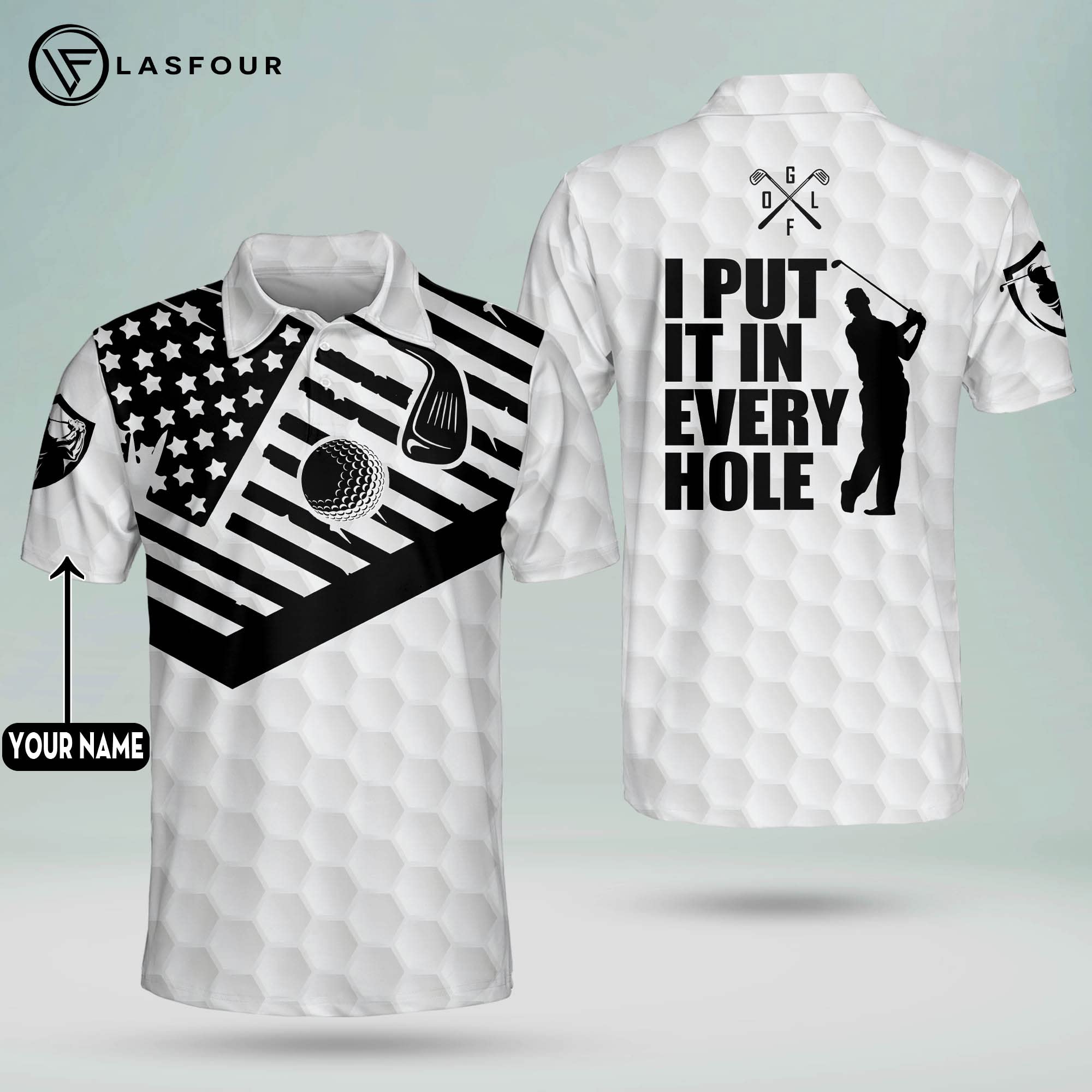 LASFOUR Custom Funny Golf Shirts for Men - 
