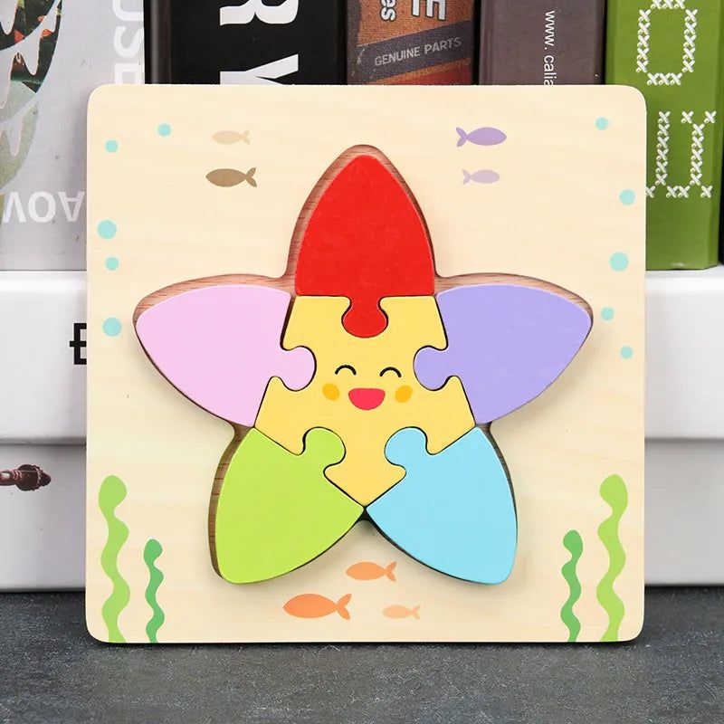 3D Wooden Animal Puzzles for Toddlers - Educational Learning Toys for Kids - Perfect for Early Childhood Development & Montessori Playtime