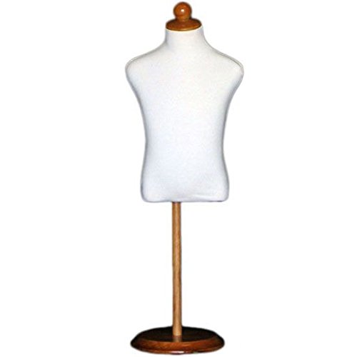Adjustable Wood Stand Toddler Dress Form - Size 5C, White | Perfect for Sewing, Fitting, and Displaying Children's Clothing