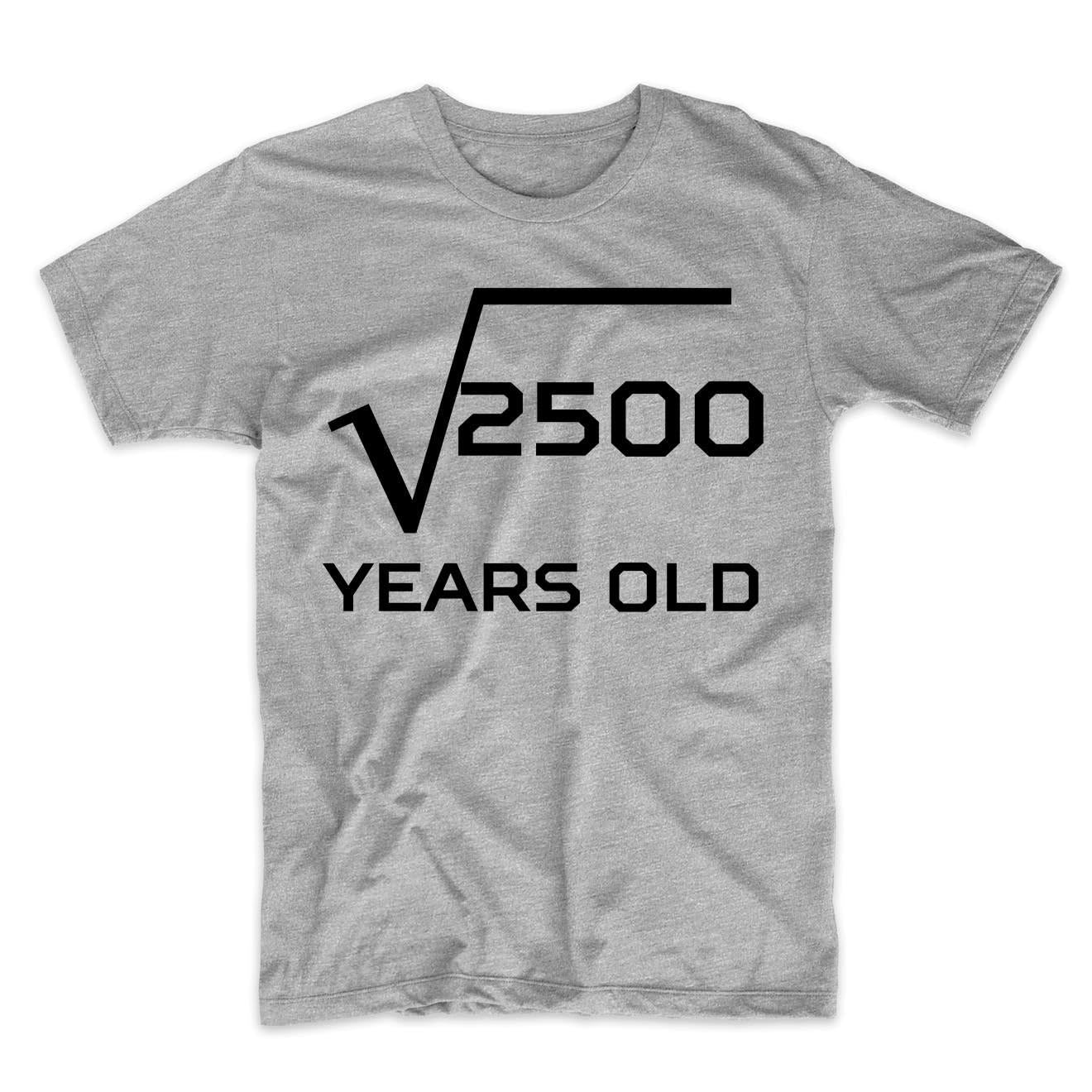 50th Birthday T-Shirt for Men - Square Root of 50 Years Old Math Design | Funny 50 Year Old Gift Idea for Dad, Husband | Perfect for Birthday Parties & Celebrations