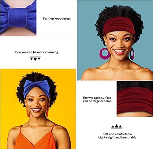 CAKURE Extra Wide Stretch Knotted Headbands for Women - 4 Pack, African Turban Style, Yoga Running Workout Hair Accessories | Perfect for Gym, Sports, and Everyday Fashion
